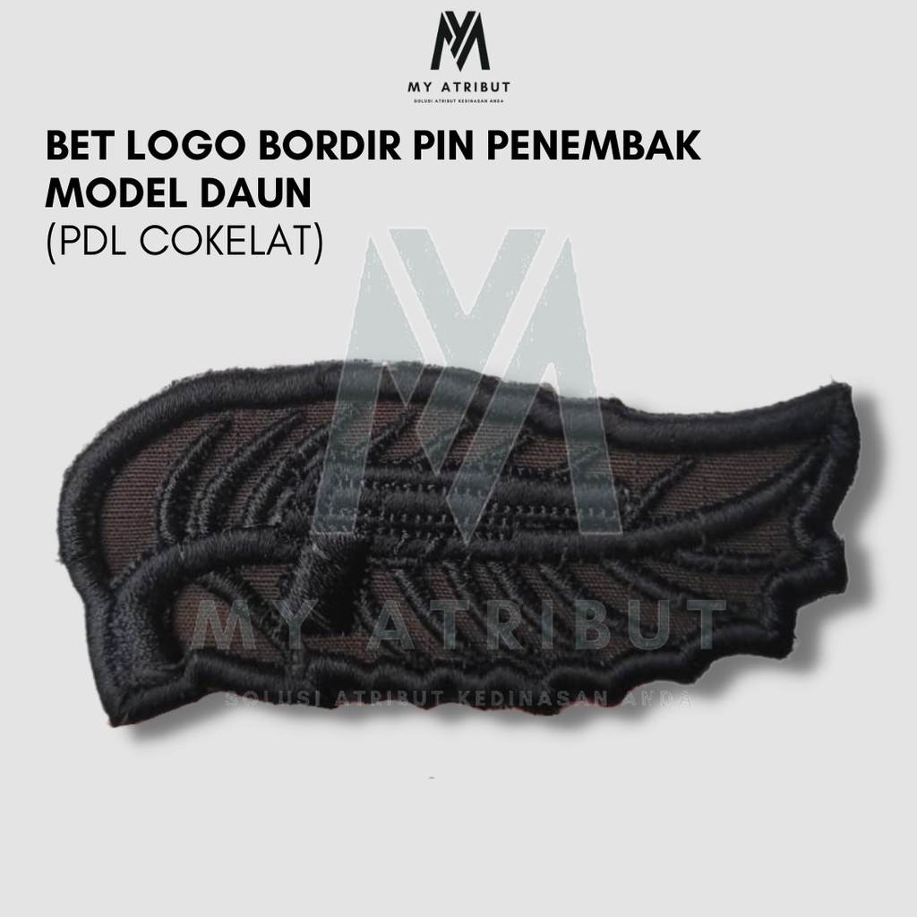 Jual Bet Logo Bordir Penembak Model Daun Pdl Cokelat Shopee Indonesia