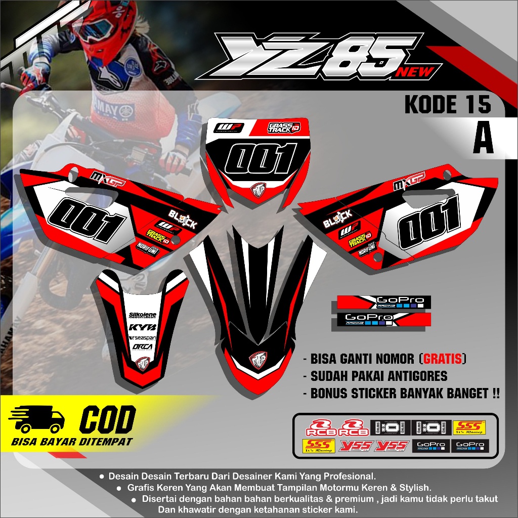 Jual Sticker Striping Stiker Decal Variasi Lis Semi Full Yamaha YZ 85 ...