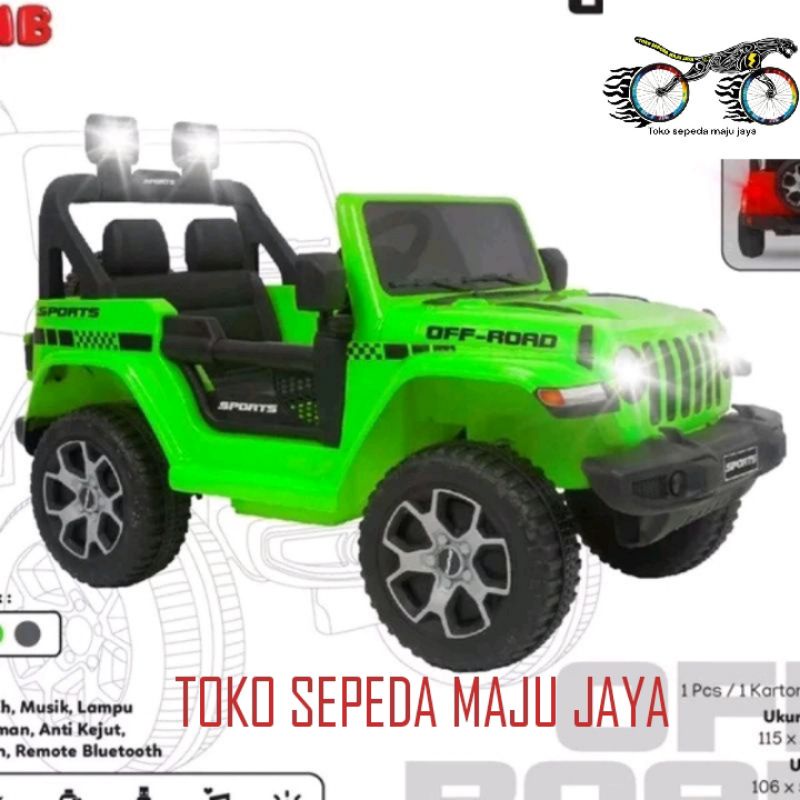 Jual MOBIL AKI REMOTE CONTROL MAINAN ANAK JEEP RUBICON OFF-ROAD PMB M