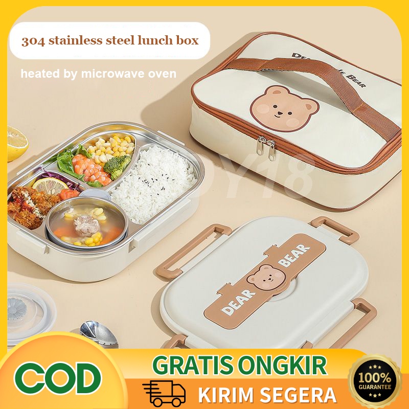 Jual 【COD】Lunch Box Anak Sekolah Stainless 304 Bear Series / Kotak