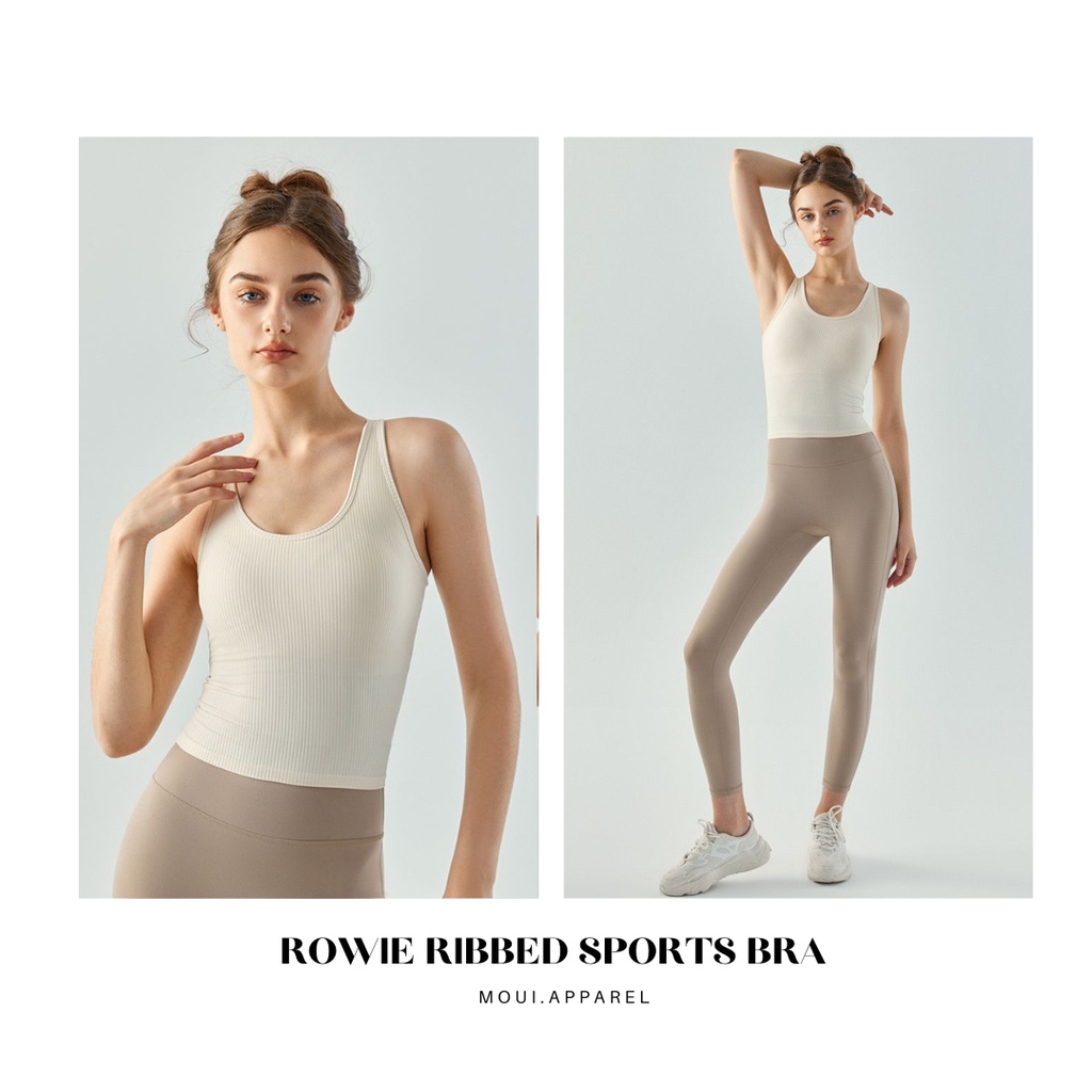 Jual MOUI.APPAREL ROWIE RIBBED SPORTS BRA FIXED PADDING BRA HIGH