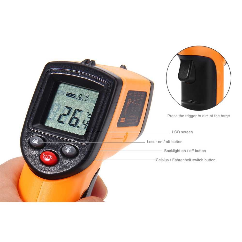 Jual Thermometer Digital Laser Infrared Non Contact- Termometer ...