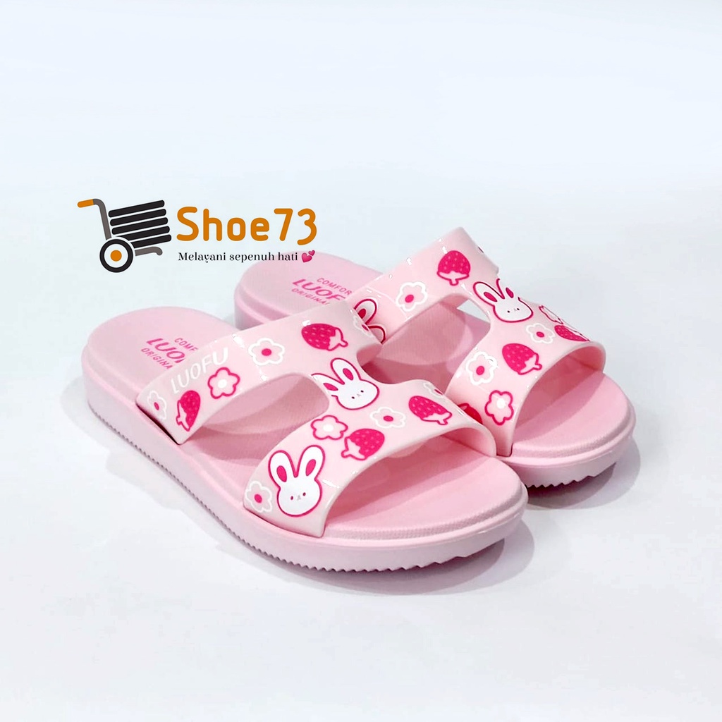 LUOFU E 7190 B55KMS SIZE 30-35 ORIGINAL l Sandal Selop jelly Anak Perempuan  l Sendal Kokop Ringan
