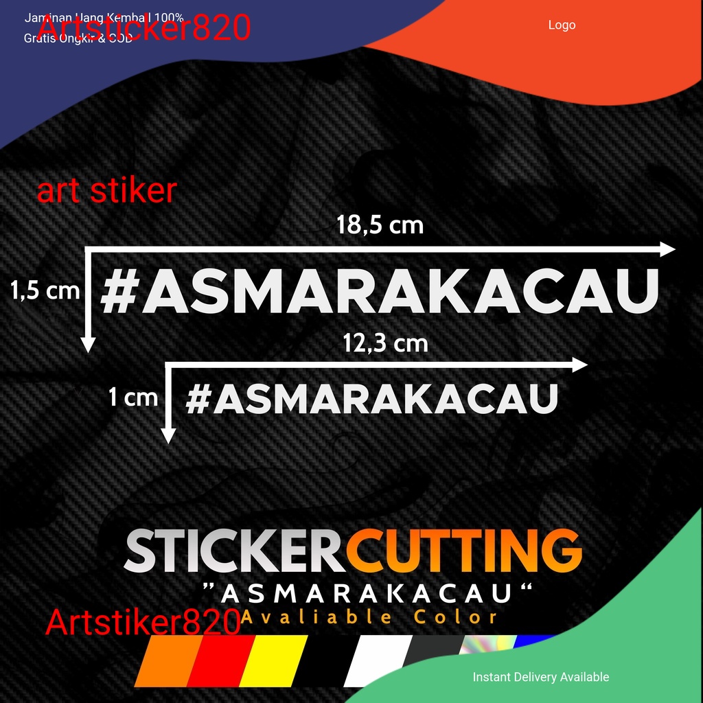Jual STICKER STIKER CUTTING VIRAL ASMARAKACAU STICKER HITS #ASMARAKACAU ...