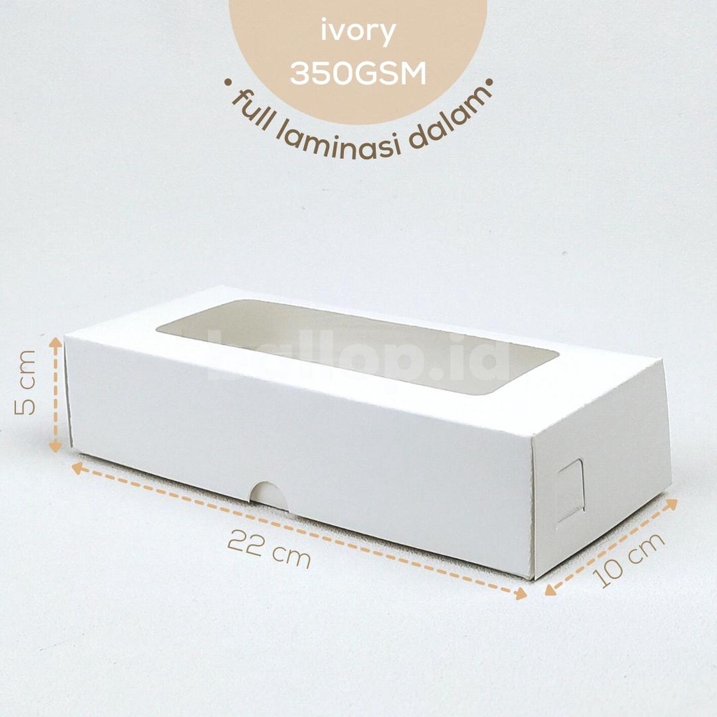 Jual IVORY 22 10 5 CM Laminasi Jendela Kotak Box Bronis Bolu Brownies ...