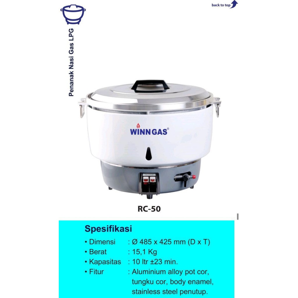 Jual RICE COOKER WINN GAS RC50R PRODUK TERBARU!!! Shopee Indonesia