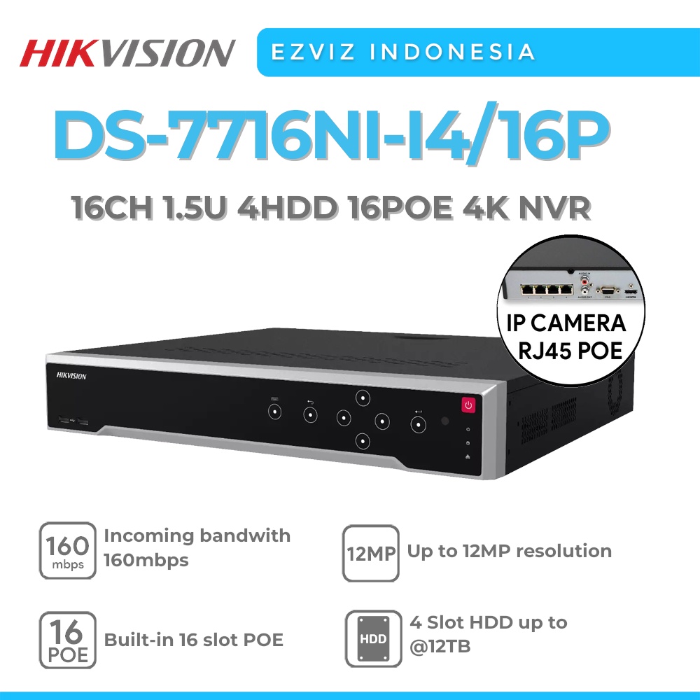 HIKVISION(Model:TK-7716-I4/16P) Hikvision NVR DS-7716NI-Q4/16P