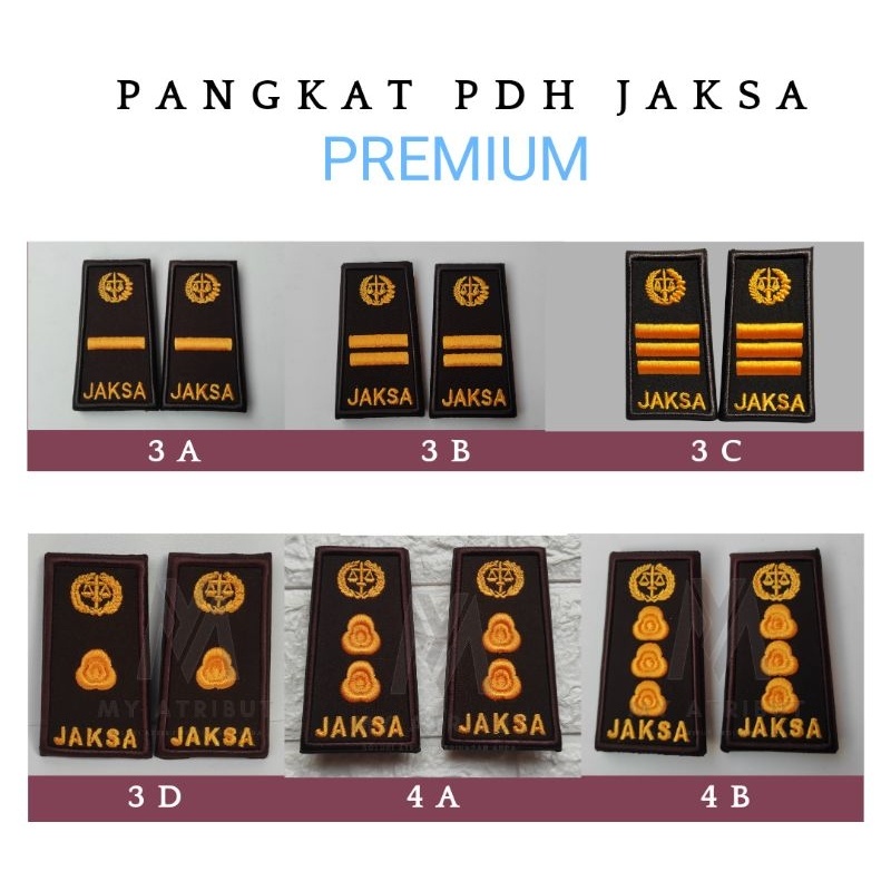 Jual Pangkat Pdh Jaksa Premium Gol 3a 3b 3c 3d 4a 4b Pangkat