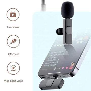 Mikrofon Wireless Lavalier Microphone USB Type C 2.4GHz 2 In 1 2in1 Mikrofon Nirkabel Lavalier
