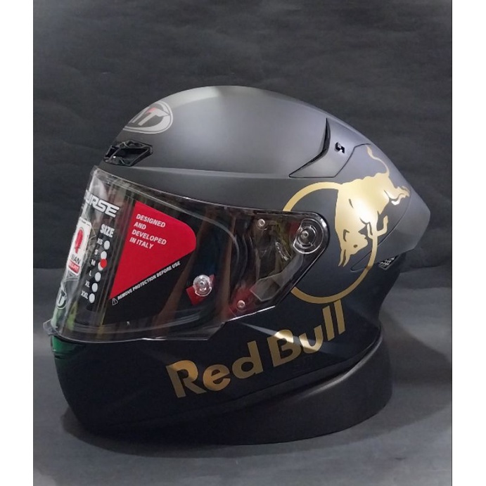 Jual HELM KYT TTC POLOS HITAM DOF KYT TT COURSE RED BULL FULL FACE