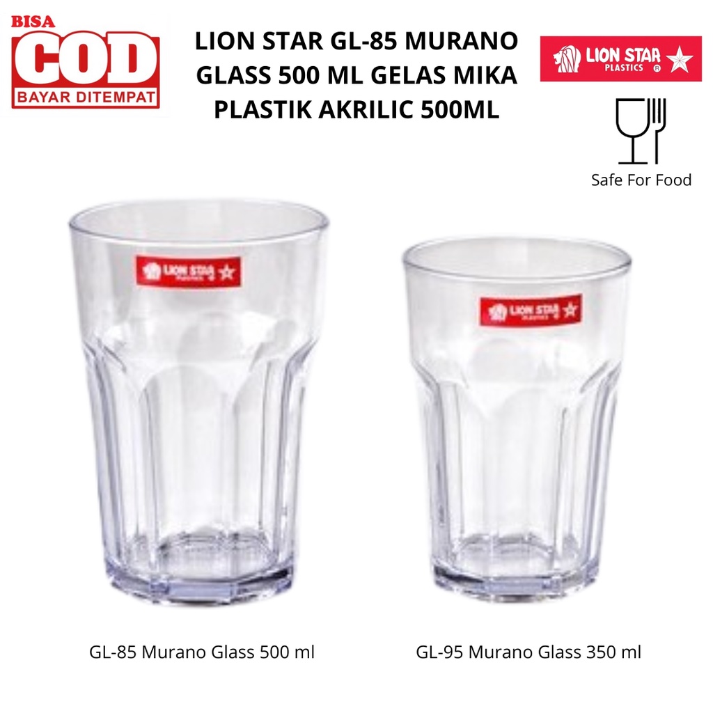 Jual Lion Star Gl 85 Murano Glass 500 Ml Gelas Mika Plastik Akrilic 500ml Shopee Indonesia 7671
