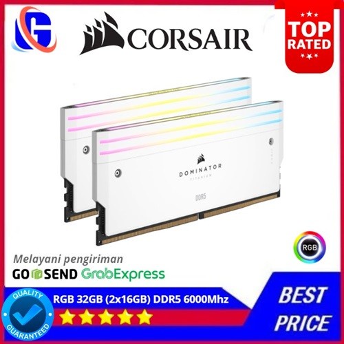 Jual CORSAIR DOMINATOR TITANIUM RGB 32GB (2x16GB) DDR5 6000Mhz - Main Image