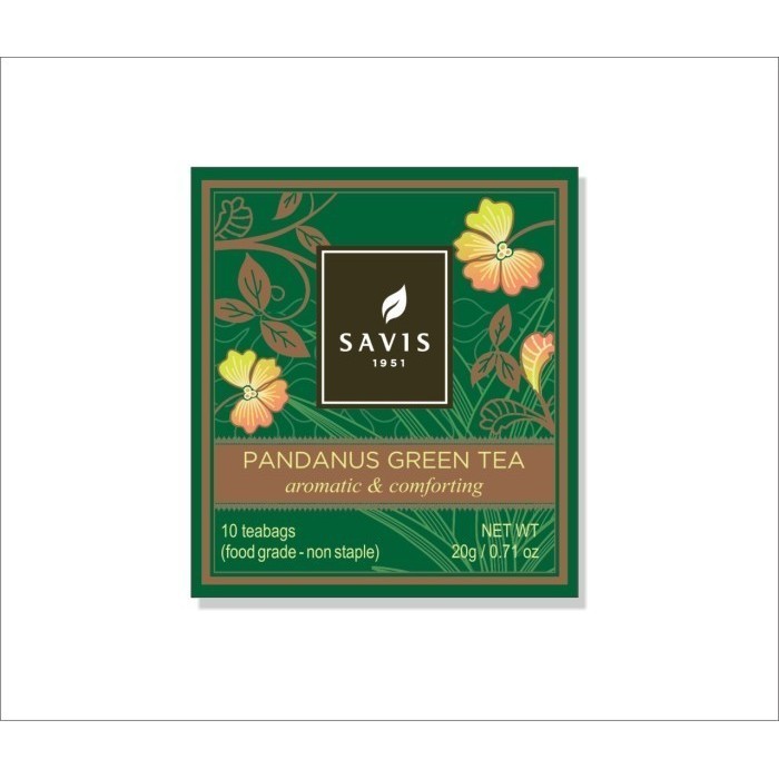 Jual Teh Hijau Pandan Savis Pandanus Green Tea Premium Isi 10 Teabag