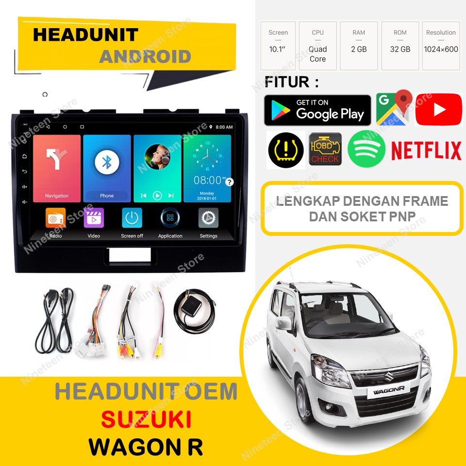 Jual Headunit Android Suzuki Karimun Wagon R 9 Inch Frame dan Soket PNP ...
