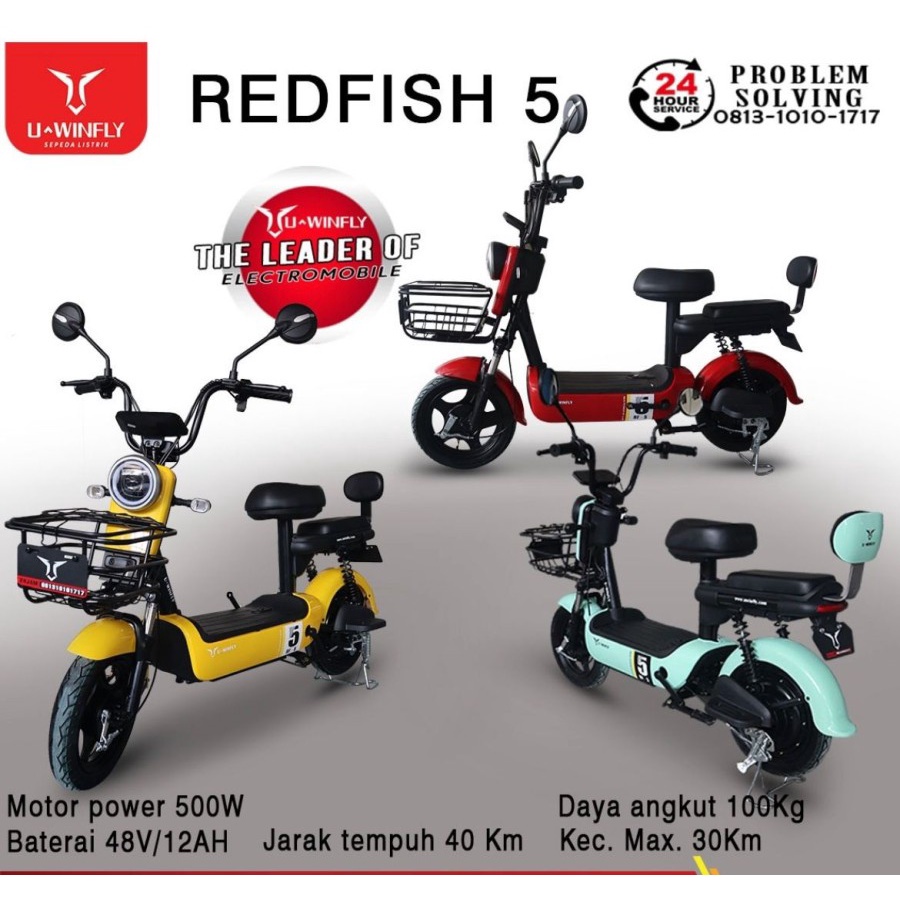 Jual Sepeda Motor Listrik Uwinfly RedFish 5 dan greentech GT u winfly