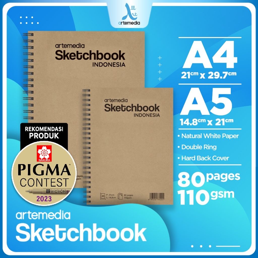 Jual Buku Sketsa Artemedia Sketchbook Wired A4 Craft Cover Jilid Spiral