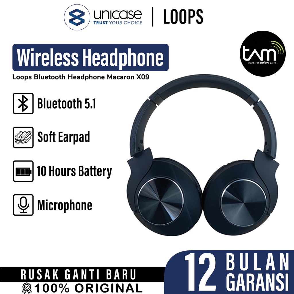 Jual Headphone Bluetooth Loops Macaron X On Ear Mic Audio Hd