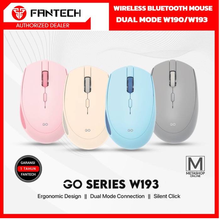 Jual Fantech Mouse W190 W193 Dual Mode Wireless and Bluetooth Free ...