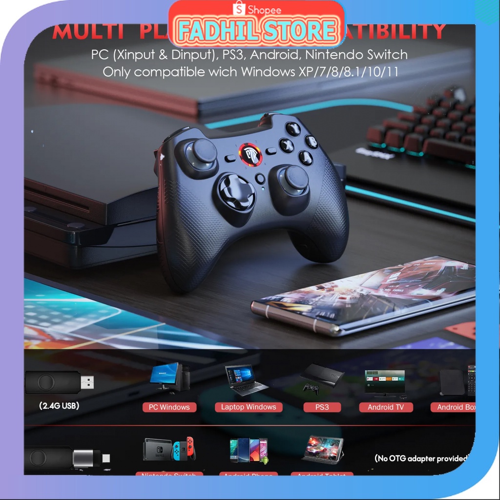 Jual FS - EasySMX Gamepad Wireless Gaming Controller 2.4G Dualshock PC ...