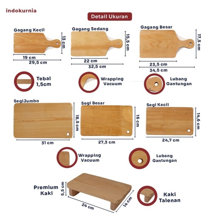 Jual MICTON Talenan Kayu Premium Segi Jumbo Talenan Kayu Pinus Food ...