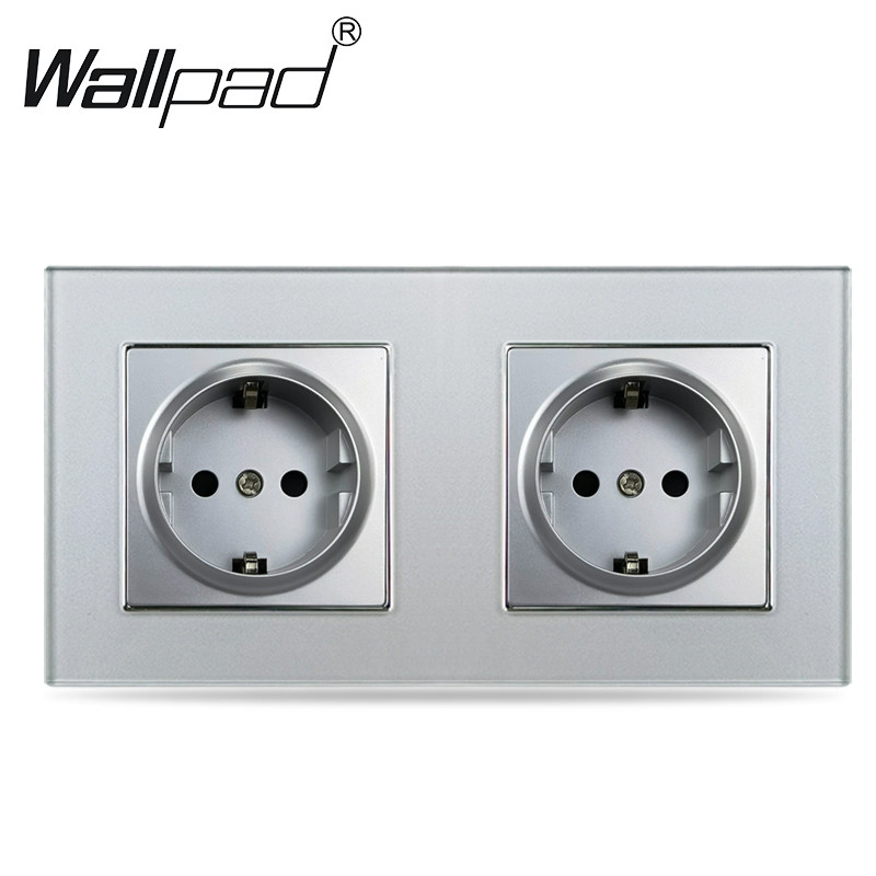Jual EU Standard Double Sockets Europe Dual Power Outlets 110-250V ...