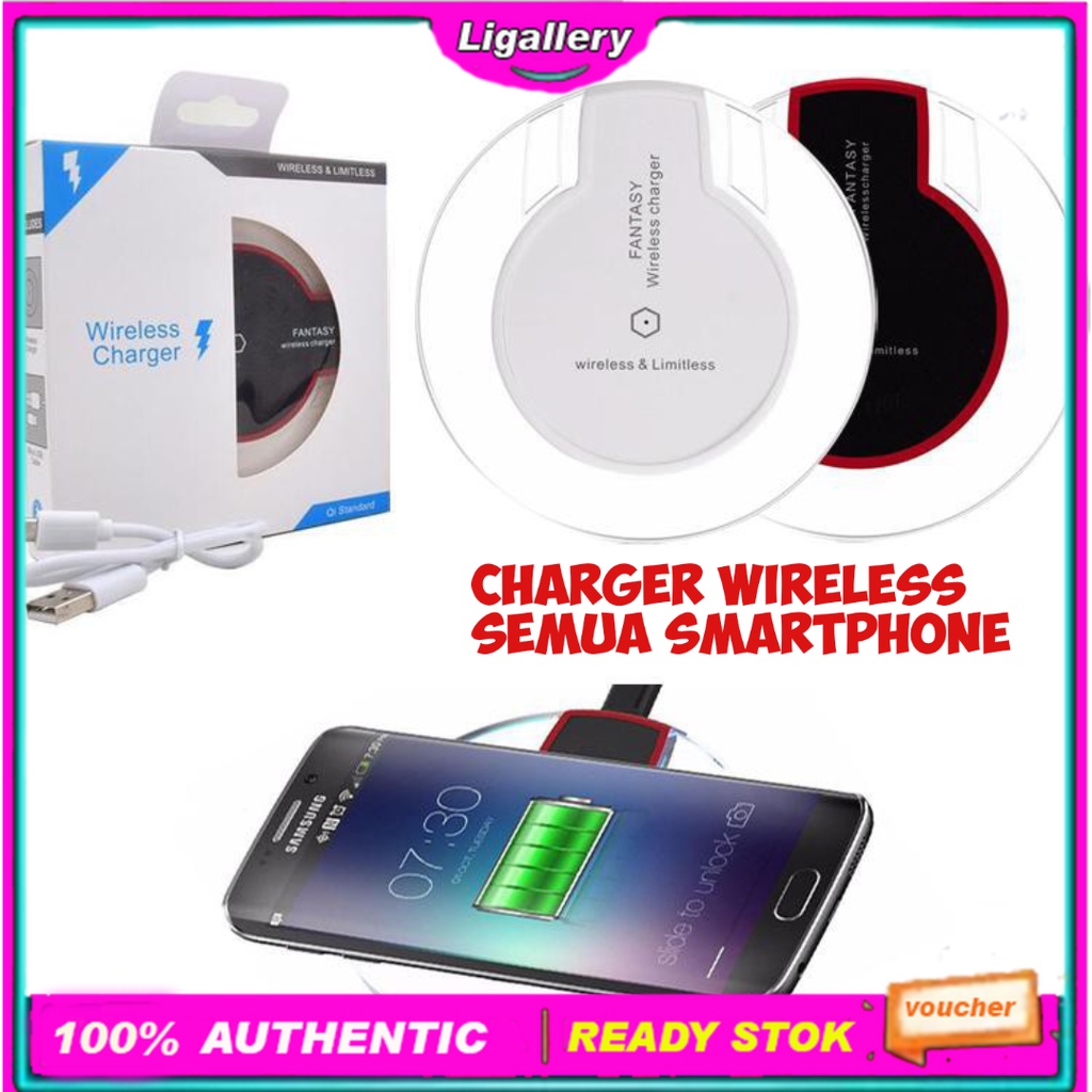 Jual Wireless Charger Adaptor Android IOS Travel fast charging Cepat