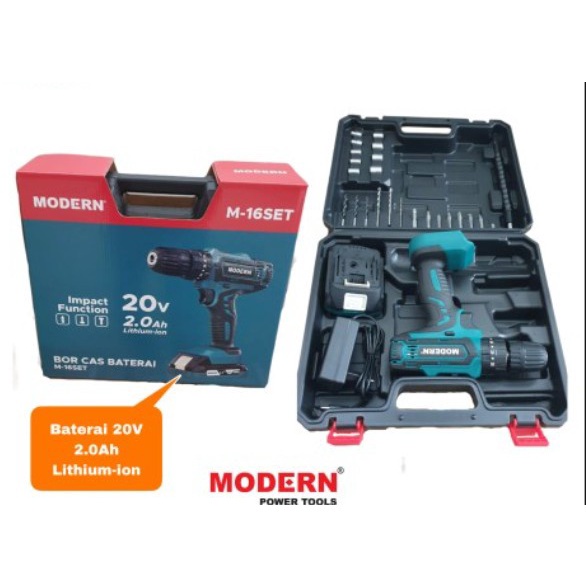 Jual Modern Bor Baterai Tembok M Set Mesin Cordless Impact Drill V Shopee Indonesia