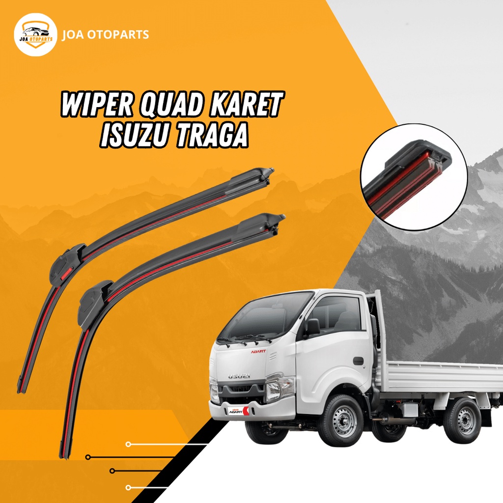 Jual Wiper Quad Karet Lapis Karet Isuzu Traga Frameless Model Quad Blade Karet Set Kiri