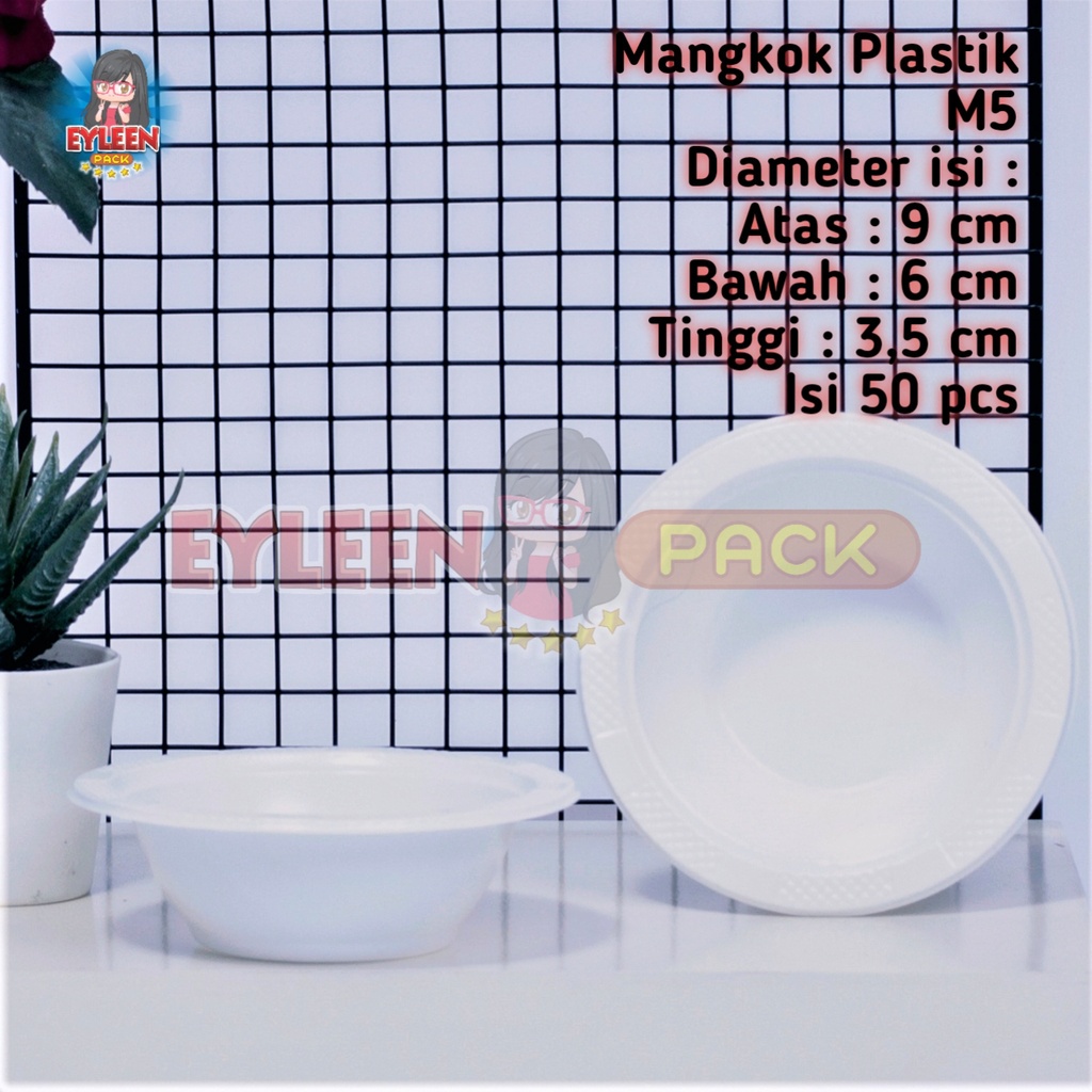 Jual Mangkok Plastik Kecil Type M5 Isi 50 Pcs Shopee Indonesia