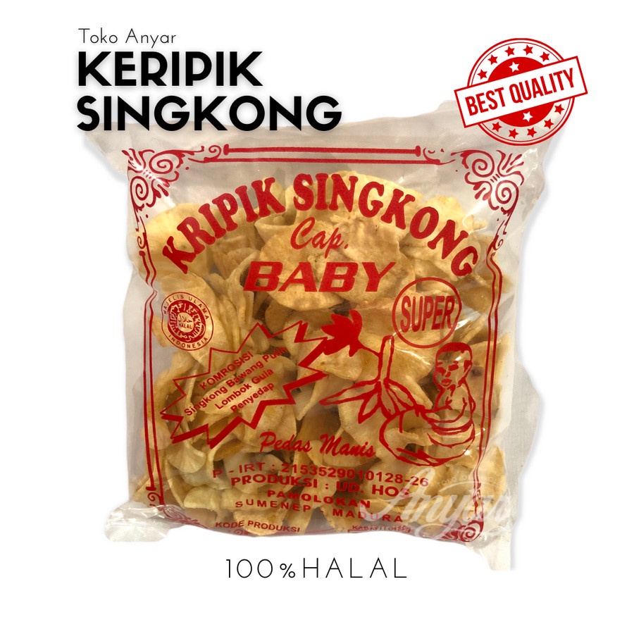 Jual Keripik Singkong Cap Baby Super Khas Madura Pedas Manis Bawang