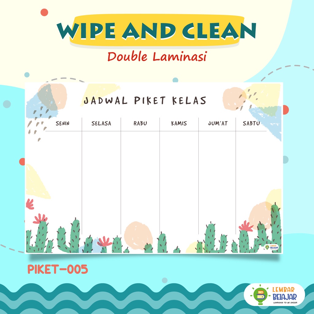 Jual Double Laminasi Poster Jadwal Piket Poster Jadwal Piket Kelas Ukuran A3 Poster 6908