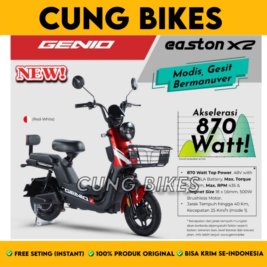 Jual Sepeda Listrik Genio Easton X By United Electric E Bike Watt