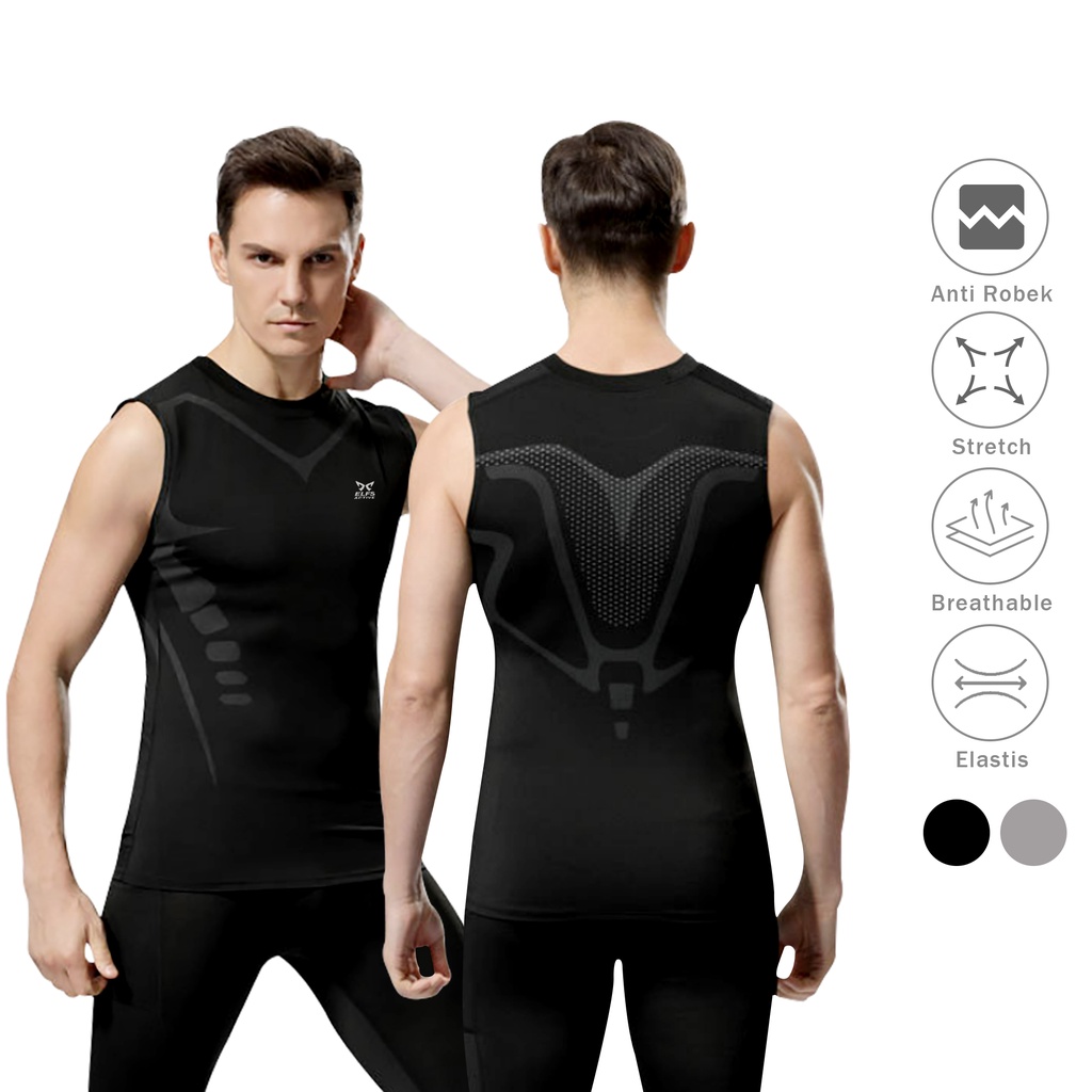 Jual Kaos Singlet Compression Olahraga Gym Fitness Tank Top Pria ...