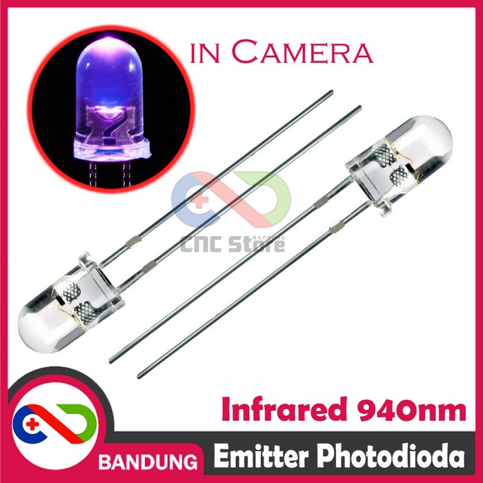 Jual IR INFRARED INFRA RED LED PHOTODIODE EMITTER TRANSMITTER 940NM 5MM ...