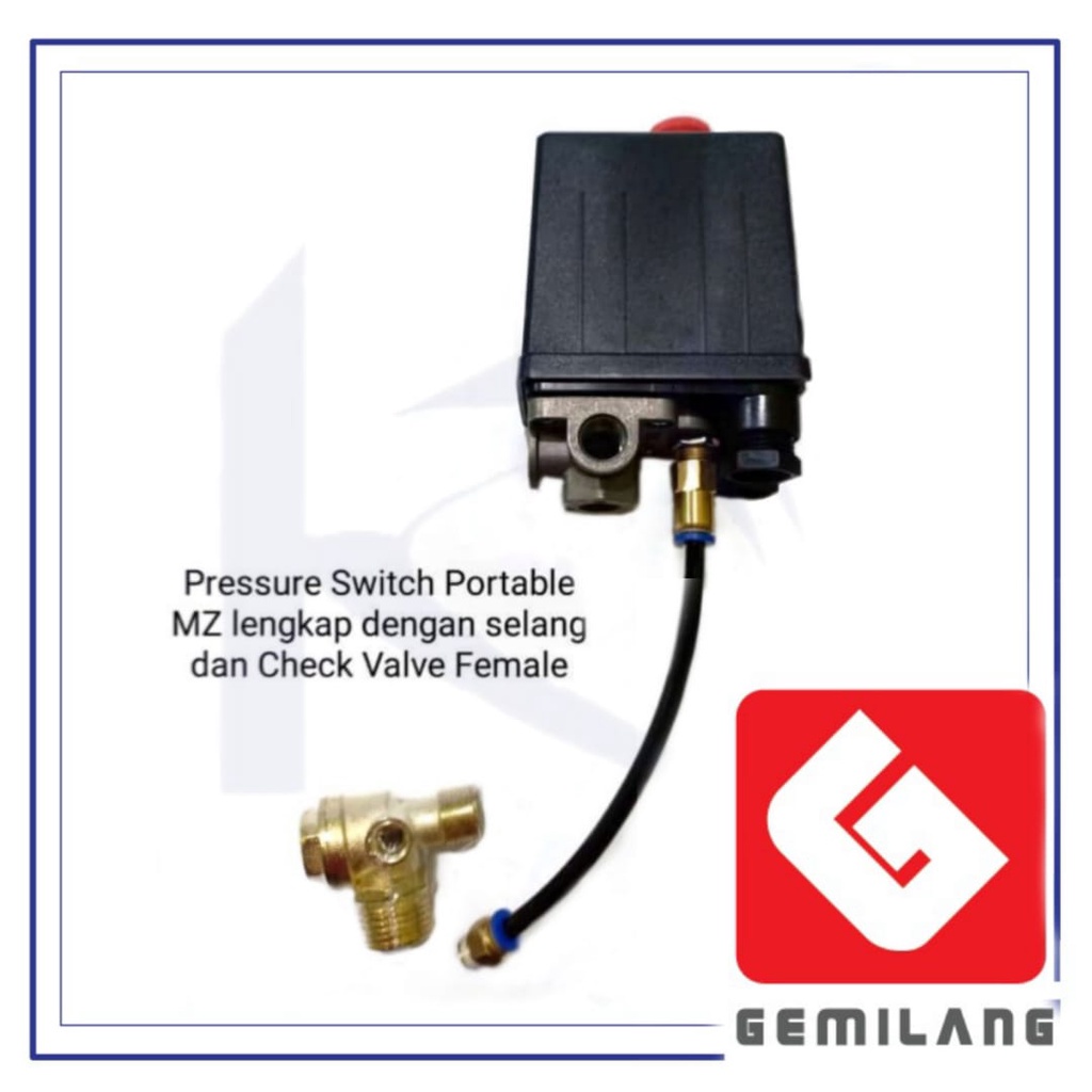 Jual Check Valve Female Plus Pressure Switch Otomatis Kompresor Portable Selang Otomatis