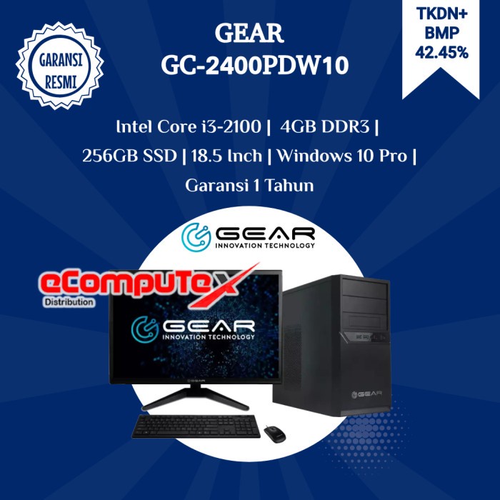 Jual PC Client Gear GC-2400PDW10 i3-2100 4GB 256GB - TKDN RESMI ...