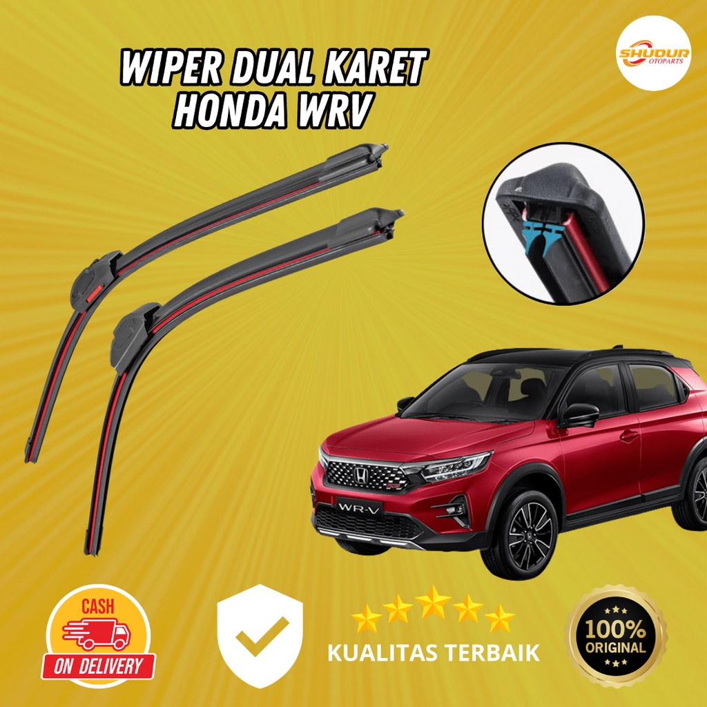 Jual Wiper Dual Karet Honda WRV / WRV Double Karet Frameless Model