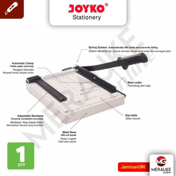 Jual Joyko Paper Cutter Pemotong Kertas Ukuran A4 Pc 2530 Shopee