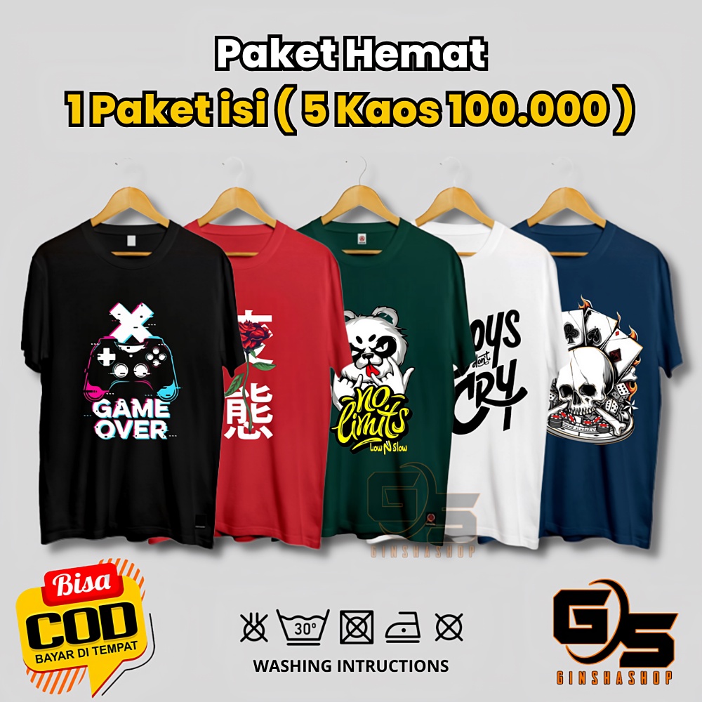 Jual Kaos Pria Dewasa Distro 100rb Dapat 5 Baju Cowok Terbaru 2023 ...