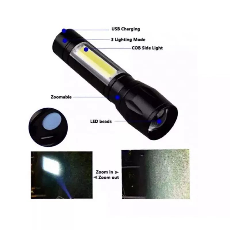 Jual SENTER MINI SENTER TRAVEL SENTER DARURAT + KABEL MICRO USB COB LED ...