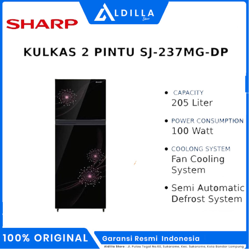 Jual Kulkas Sharp 2 pintu 237MG garansi resmi | Shopee Indonesia