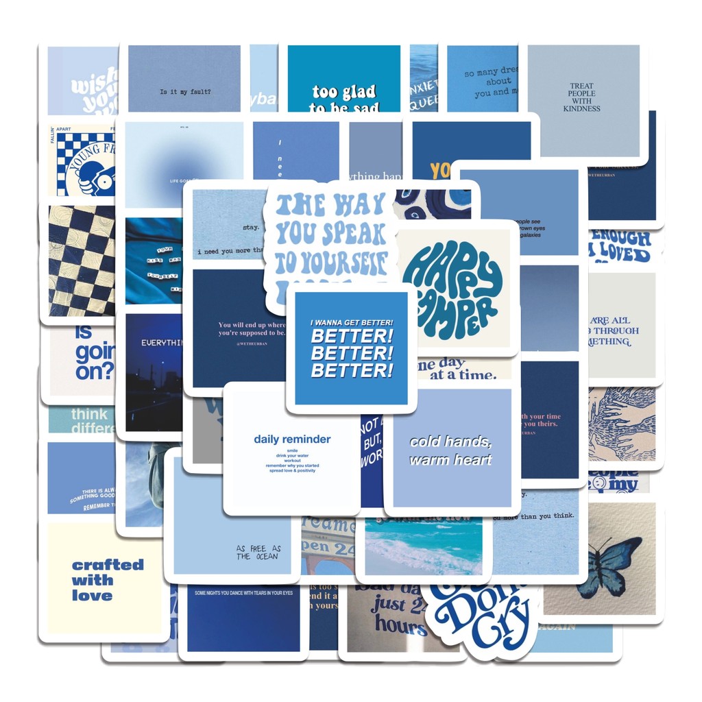 Jual COD 50 Pcs Stiker INS Blue Lucu Anti Air Untuk Dekorasi Notebook ...