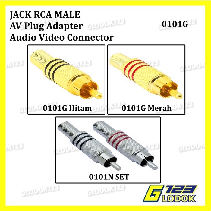 Jual Jack Jek RCA Male Konektor AV Audio Video Plug Gold Plate Adapter ...