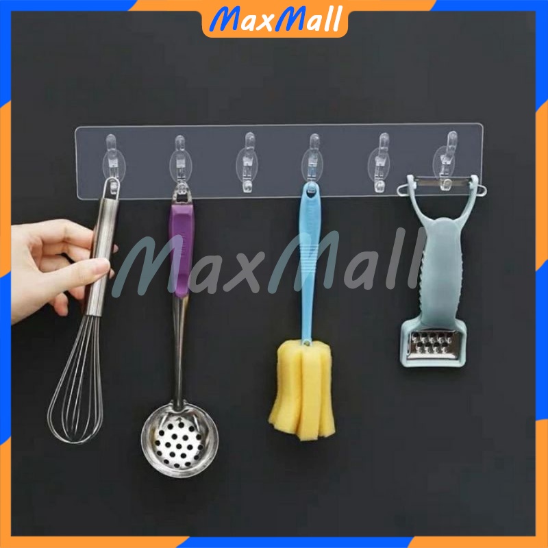 Jual Gantungan Tempel Hook 6 kait Gantungan Baju Tanpa Paku 6 Hook