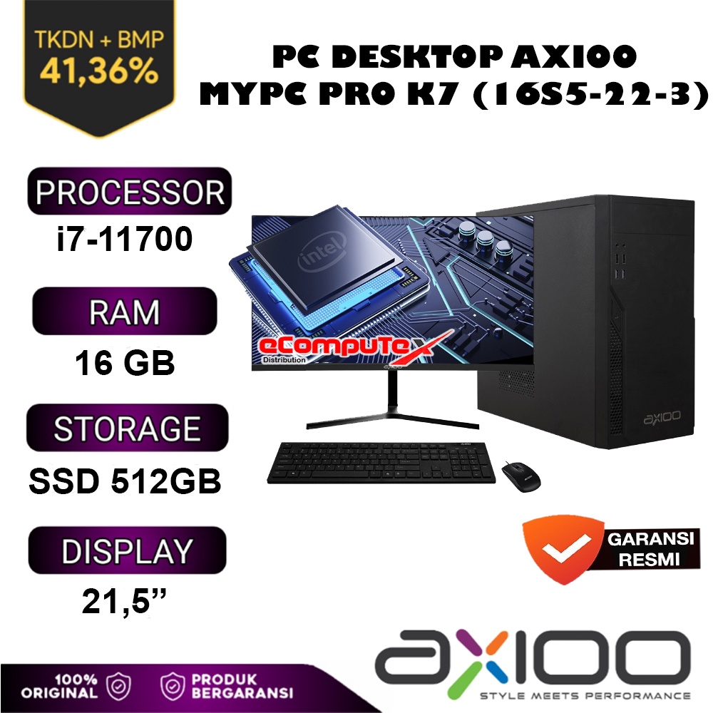 Jual PC DESKTOP AXIOO MyPC Pro K7 (16S5-22-3) i7-11700/ 16GB / SSD ...