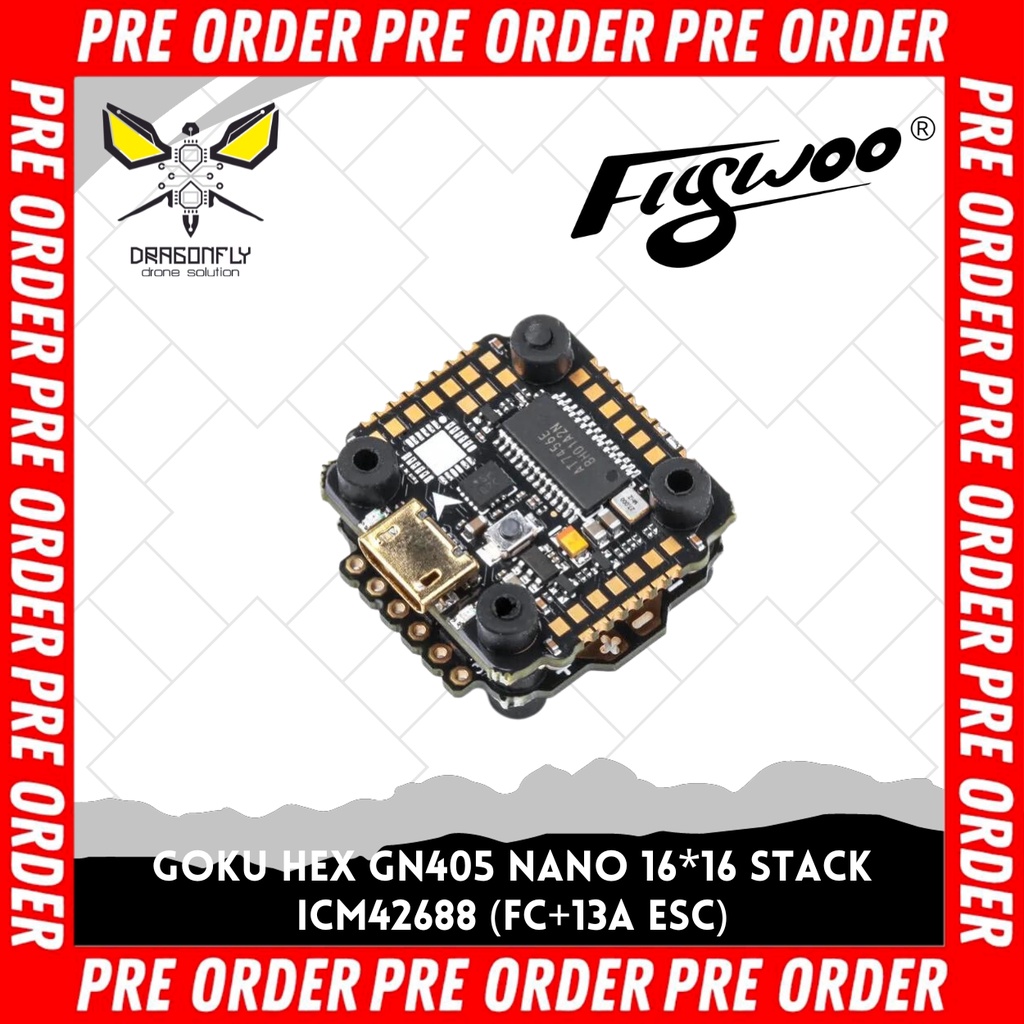 Jual PRE ORDER Flywoo GOKU HEX GN405 Nano 16*16 STACK ICM42688 ( FC+13A ...