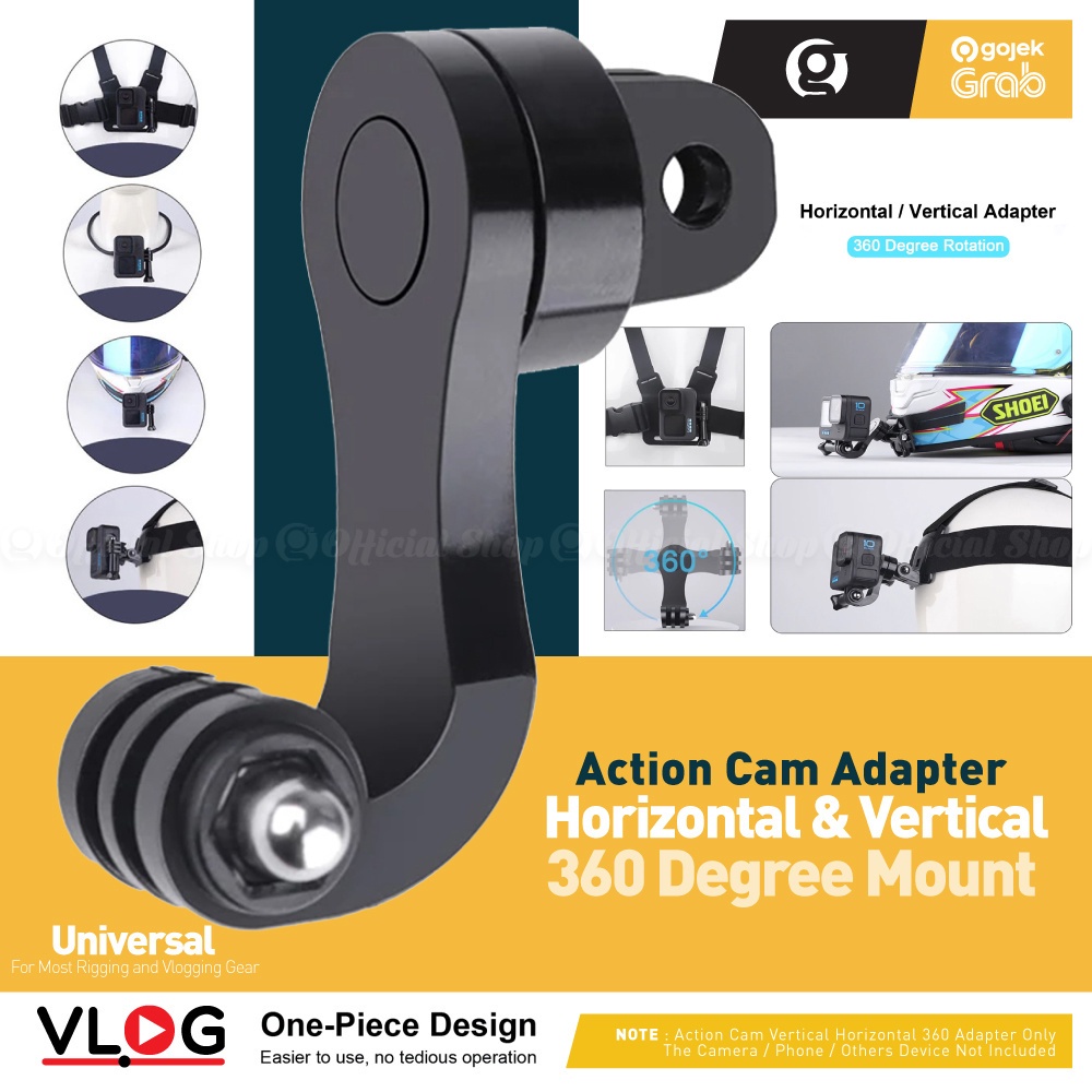Jual Vertical Horizontal J Buckle Mount 360 for Adapter Mounting Go Pro ...