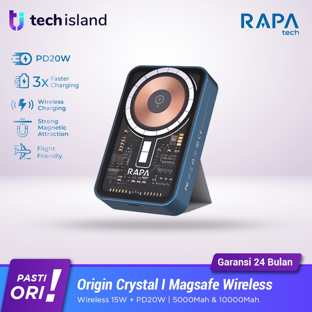 Jual RAPAtech Origin Crystal I Powerbank Magnetic Magsafe Wireless 15W ...
