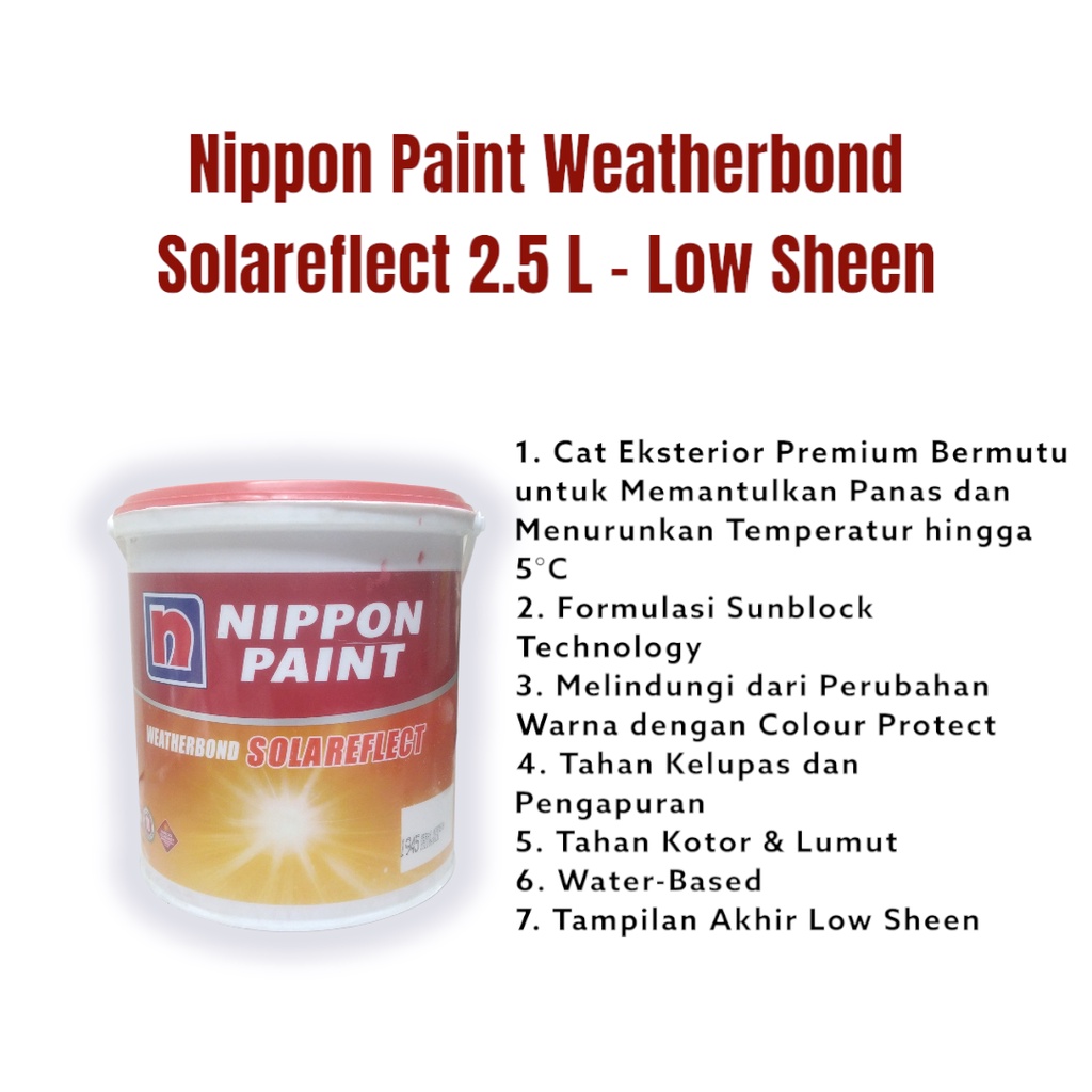 Jual CAT TEMBOK EKSTERIOR PREMIUM NIPPON PAINT WEATHERBOND SOLAREFLECT ...