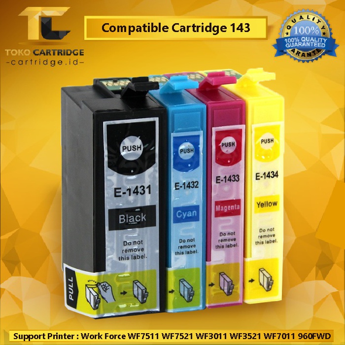 Jual Cartridge Compatible 143 T143, Tinta Printer Epson Work Force ...
